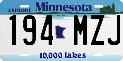 MN license plate 194MZJ