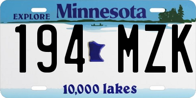 MN license plate 194MZK