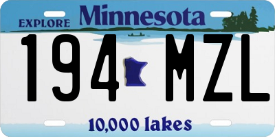 MN license plate 194MZL