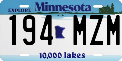 MN license plate 194MZM