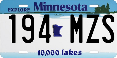 MN license plate 194MZS