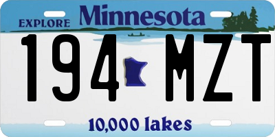 MN license plate 194MZT