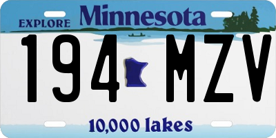MN license plate 194MZV