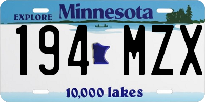 MN license plate 194MZX