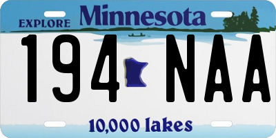 MN license plate 194NAA
