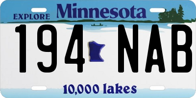 MN license plate 194NAB