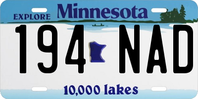 MN license plate 194NAD
