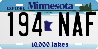 MN license plate 194NAF