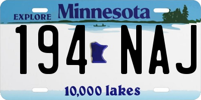 MN license plate 194NAJ