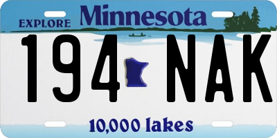 MN license plate 194NAK