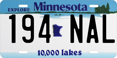 MN license plate 194NAL