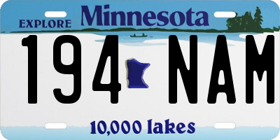 MN license plate 194NAM