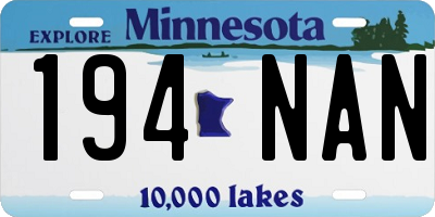 MN license plate 194NAN