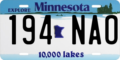MN license plate 194NAO
