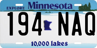 MN license plate 194NAQ