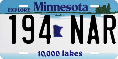 MN license plate 194NAR