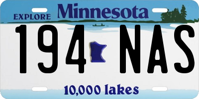 MN license plate 194NAS