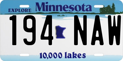 MN license plate 194NAW