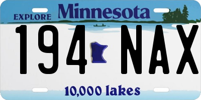 MN license plate 194NAX