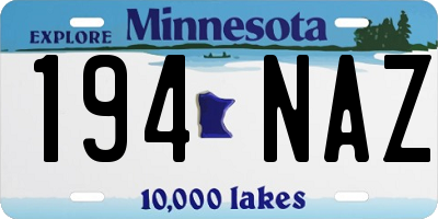 MN license plate 194NAZ