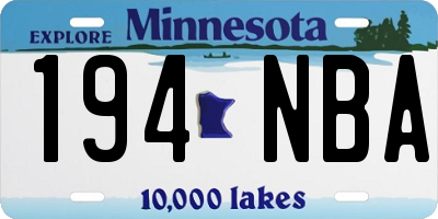 MN license plate 194NBA