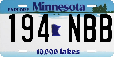 MN license plate 194NBB