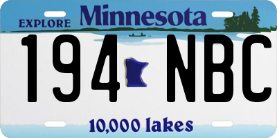 MN license plate 194NBC