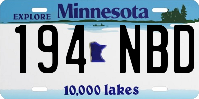 MN license plate 194NBD