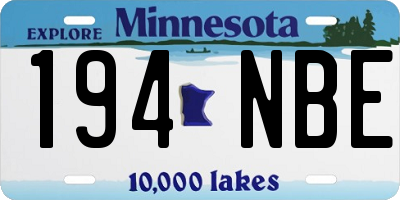 MN license plate 194NBE
