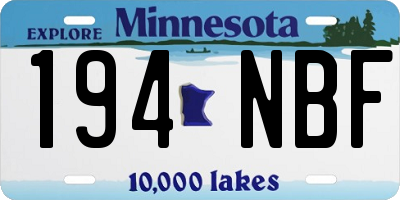 MN license plate 194NBF