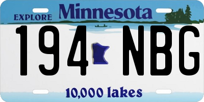 MN license plate 194NBG