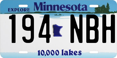 MN license plate 194NBH