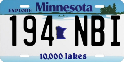 MN license plate 194NBI