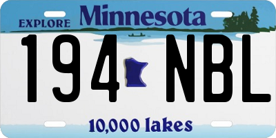 MN license plate 194NBL