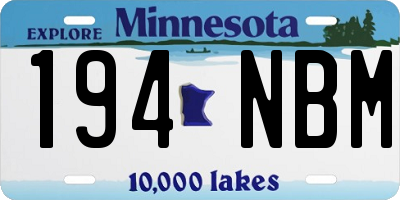 MN license plate 194NBM