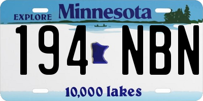 MN license plate 194NBN