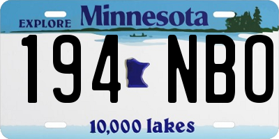 MN license plate 194NBO