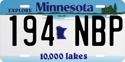 MN license plate 194NBP