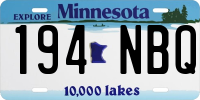 MN license plate 194NBQ