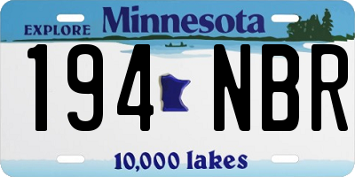 MN license plate 194NBR