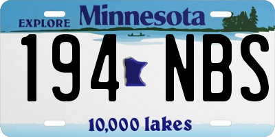 MN license plate 194NBS