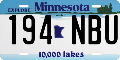MN license plate 194NBU