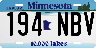 MN license plate 194NBV