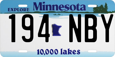MN license plate 194NBY