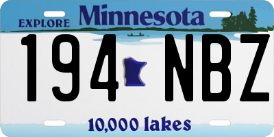 MN license plate 194NBZ
