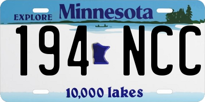 MN license plate 194NCC