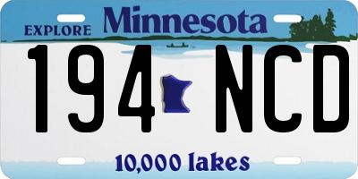 MN license plate 194NCD