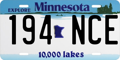 MN license plate 194NCE