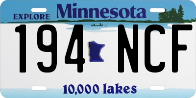 MN license plate 194NCF