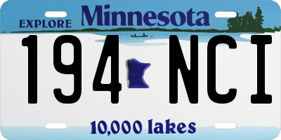 MN license plate 194NCI
